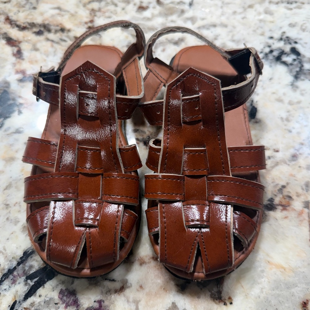 Stylish the cari fisherman Brown leather Kids Sandals